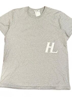 Helmut Lang Logo HL Embroidered Logo Grey Shirt
